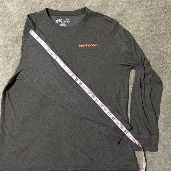Bass Pro Shops Long Sleeve Cotton T-Shirt Large Brown with Orange Print - Picture 5 of 8